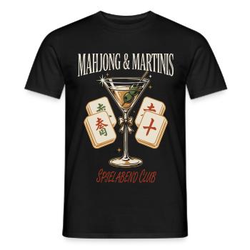 Mahjong Martini Spielabend - Männer T-Shirt - Schwarz - Vorne - AI Model Male 178 light (178cm)