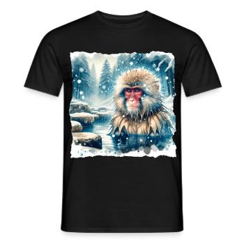 Snow Monkey Gift - Men's T-Shirt - black - Front - AI Model Male 178 light (178cm)