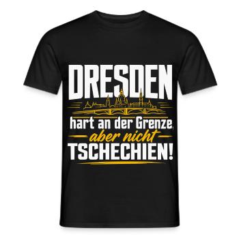 Dresden Hart an der Grenze Nicht Tschechien - Männer T-Shirt - Schwarz - Vorne - AI Model Male 178 light (178cm)