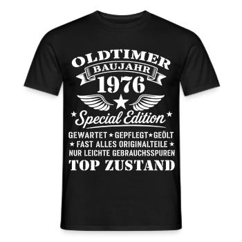 Geschenk zum 50. Geburtstag Oldtimer Baujahr 1976 - Männer T-Shirt - Schwarz - Vorne - AI Model Male 178 light (178cm)