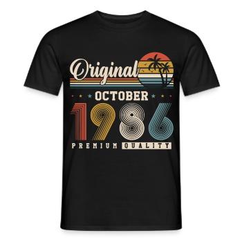 Original 1986 – 40th Birthday Vintage Retro - Men's T-Shirt - black - Front - AI Model Male 178 light (178cm)