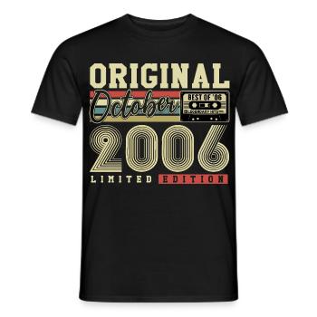 Original octobre 2006 – 20e anniversaire Rétro - T-shirt homme - noir - Devant - AI Model Male 178 light (178cm)