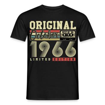 Original October 1966 – 60th Birthday Retro - Men's T-Shirt - black - Front - AI Model Male 178 light (178cm)