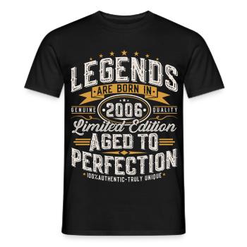 2006 Vintage Birthday Vintage Retro Gift - Men's T-Shirt - black - Front - AI Model Male 178 light (178cm)