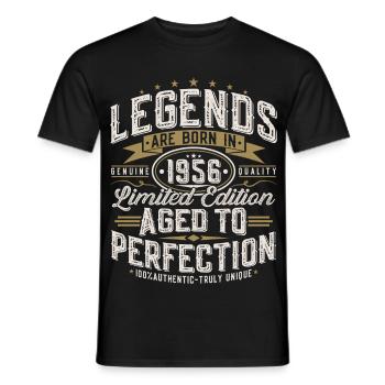 1956 Vintage Anniversaire Vintage Rétro Cadeau - T-shirt homme - noir - Devant - AI Model Male 178 light (178cm)