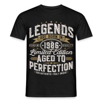 1986 Vintage Birthday Vintage Retro Gift - Men's T-Shirt - black - Front - AI Model Male 178 light (178cm)
