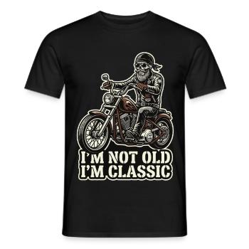 Je ne suis pas vieux, je suis du classique | Biker | Moto - T-shirt homme - noir - Devant - AI Model Male 178 light (178cm)