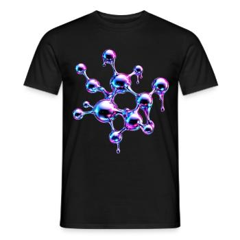 Liquid Metal Molecule Art - Men's T-Shirt - black - Front - AI Model Male 178 light (178cm)