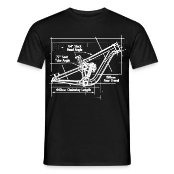 Plan VTT : Technologie de châssis intégrales - T-shirt homme - noir - Devant - AI Model Male 178 light (178cm)
