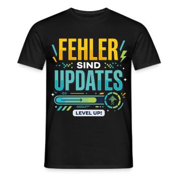Fehler Werden Updates Level Up - Männer T-Shirt - Schwarz - Vorne - AI Model Male 178 light (178cm)