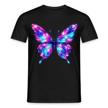 Glossy Metallic Butterfly - Men's T-Shirt - black - Front - AI Model Male 178 light (178cm)