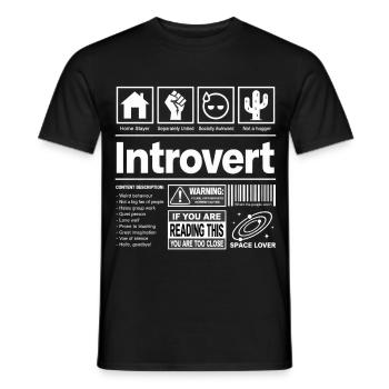 Introvert Funny Homebody Personal Space - Men's T-Shirt - black - Front - AI Model Male 178 light (178cm)