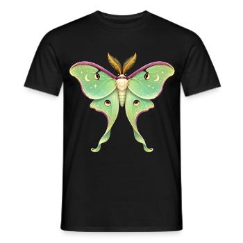 Luna Moth Illustration Céleste Actias luna - T-shirt homme - noir - Devant - AI Model Male 178 light (178cm)