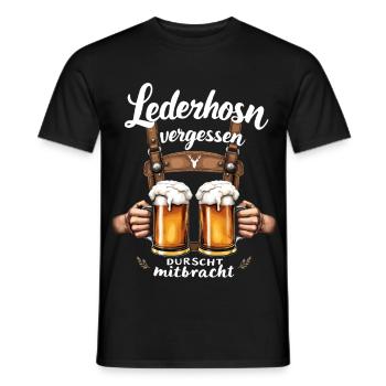 Lederhosn vergessen – Durscht mitbracht - Männer T-Shirt - Schwarz - Vorne - AI Model Male 178 light (178cm)