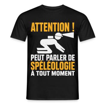 Spéléologie Cadeau humour personnalisé - T-shirt homme - noir - Devant - AI Model Male 178 light (178cm)