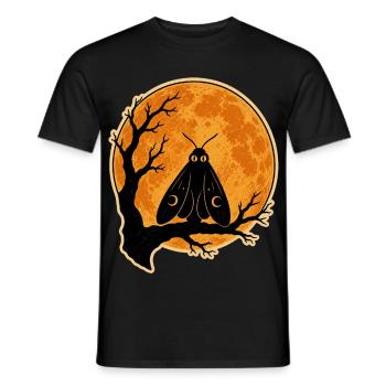 Mothman Moth Full Moon T-Shirt Halloween Vintage - Men's T-Shirt - black - Front - AI Model Male 178 light (178cm)