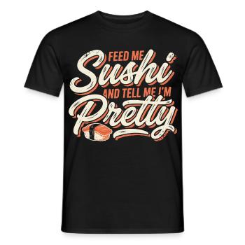 Nourris-moi des sushis jolis - T-shirt homme - noir - Devant - AI Model Male 178 light (178cm)