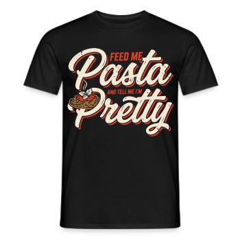Pâtes Love : Nourris-moi, Dis-moi que je suis jolie - T-shirt homme - noir - Devant - AI Model Male 178 light (178cm)