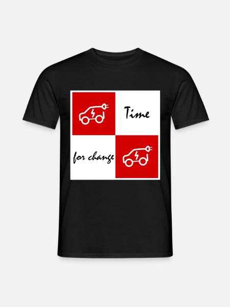 Zeit für Wandel Elektroauto - Männer T-Shirt - Schwarz