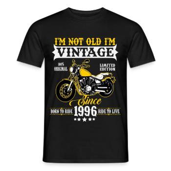 1996 Vintage Vintage Motorcycle Birthday Gift - Men's T-Shirt - black - Front - AI Model Male 178 light (178cm)