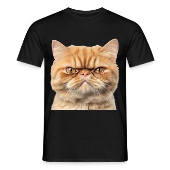Portrait du Chat Roux Gringy Studio - T-shirt homme - noir - Devant - AI Model Male 178 light (178cm)