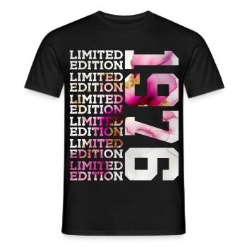 ÉDITION LIMITÉE 1976 - 50 ANS - 50E ANNIVERSAIRE - T-shirt homme - noir - Devant - AI Model Male 178 light (178cm)