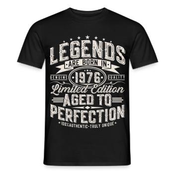 Cadeau d’anniversaire vintage vintage rétro 1976 - T-shirt homme - noir - Devant - AI Model Male 178 light (178cm)