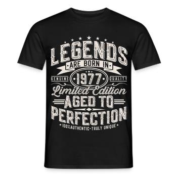 1977 Vintage Vintage Birthday Gift Retro - Men's T-Shirt - black - Front - AI Model Male 178 light (178cm)