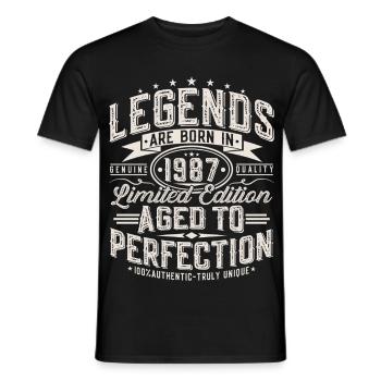 1987 Vintage Vintage Cadeau d’anniversaire Rétro - T-shirt homme - noir - Devant - AI Model Male 178 light (178cm)