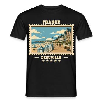 Frankreich Vintage Reisemarke - Männer T-Shirt - Schwarz - Vorne - AI Model Male 178 light (178cm)