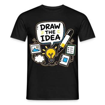 DRAW THE IDEA - Men's T-Shirt - black - Front - AI Model Male 178 light (178cm)