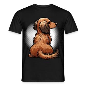 Long-haired Dachshund Dachshund Holder Dachshund Tekkel - Men's T-Shirt - black - Front - AI Model Male 178 light (178cm)
