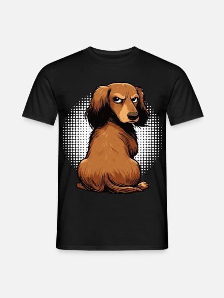 Langhaardackel Dackel Dackelhalter Teckel Tekkel - Männer T-Shirt - Schwarz