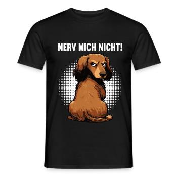 Nerv mich Nicht Langhaardackel Dackel Dackelhalter - Männer T-Shirt - Schwarz - Vorne - AI Model Male 178 light (178cm)