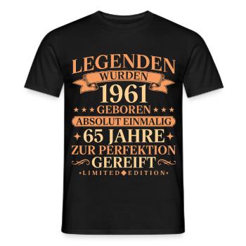 1961 Jahrgang geboren Legenden 65. Geburtstag - Männer T-Shirt - Schwarz - Vorne - AI Model Male 178 light (178cm)