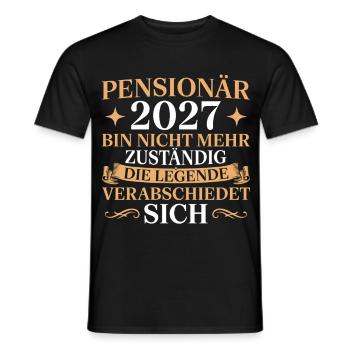 Pensionär 2027 Legende verabschiedet sich - Männer T-Shirt - Schwarz - Vorne - AI Model Male 178 light (178cm)