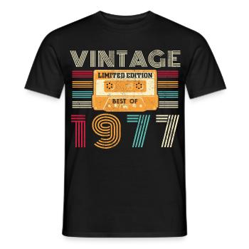 1977 Vintage Retro Geburtstagsgeschenk - Männer T-Shirt - Schwarz - Vorne - AI Model Male 178 light (178cm)