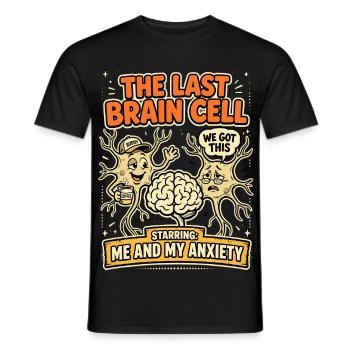 Last Brain Cell Fear Coffee Humor - Men's T-Shirt - black - Front - AI Model Male 178 light (178cm)