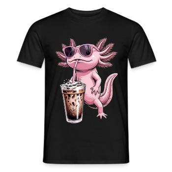 Bubble Tea aux Axolotls - T-shirt homme - noir - Devant - AI Model Male 178 light (178cm)