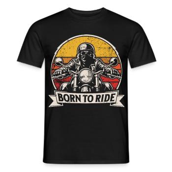Born to Ride | Retro Motorcycle | Biker Style - Men's T-Shirt - black - Front - AI Model Male 178 light (178cm)