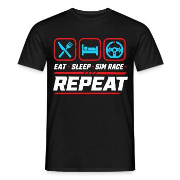 Répétition de la course Sleep Sim pour les fans de sim racing - T-shirt homme - noir - Devant - AI Model Male 178 light (178cm)