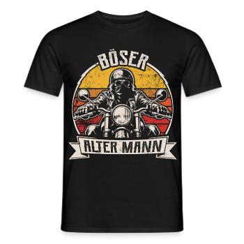 Evil Old Man | Retro Biker Saying | Motorcycle - Men's T-Shirt - black - Front - AI Model Male 178 light (178cm)