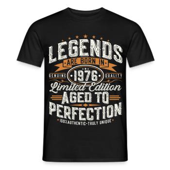 1976 Vintage Vintage Birthday Gift Retro - Men's T-Shirt - black - Front - AI Model Male 178 light (178cm)