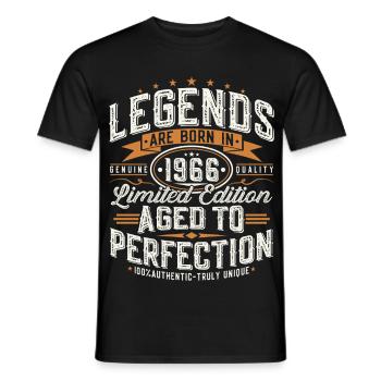 Cadeau d’anniversaire vintage vintage rétro 1966 - T-shirt homme - noir - Devant - AI Model Male 178 light (178cm)