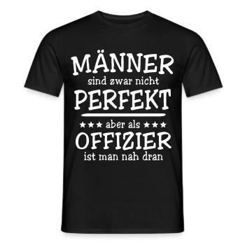 Offizier Männer - Männer T-Shirt - Schwarz - Vorne - AI Model Male 178 light (178cm)
