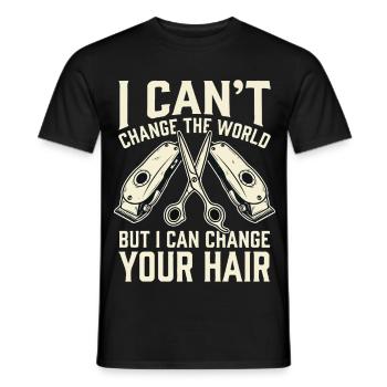 Je peux changer ta coiffure - T-shirt homme - noir - Devant - AI Model Male 178 light (178cm)