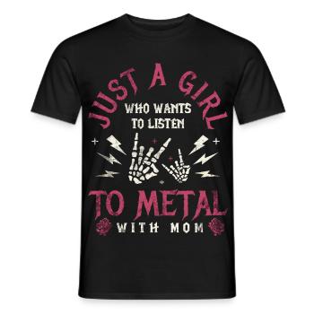 Maman Metal Bébé Fille Cadeau Metalhead - T-shirt homme - noir - Devant - AI Model Male 178 light (178cm)