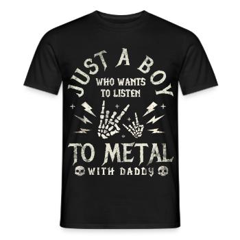 Metal Baby Boy mit Daddy Rock-Familie - Männer T-Shirt - Schwarz - Vorne - AI Model Male 178 light (178cm)