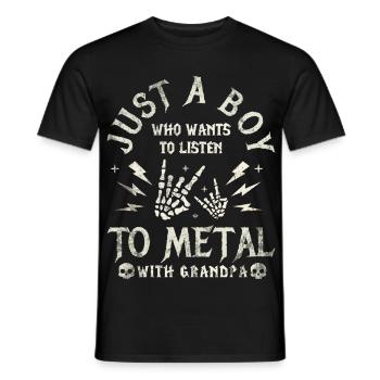 Metal Baby Boy With Grandpa Rock Baby - T-shirt homme - noir - Devant - AI Model Male 178 light (178cm)