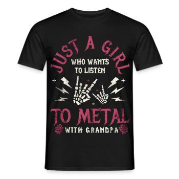 Metall-Baby-Mädchen mit Opa Rock-Baby - Männer T-Shirt - Schwarz - Vorne - AI Model Male 178 light (178cm)